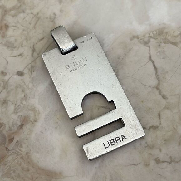 Gucci 925 Sterling Silver “Libra” Zodiac Pendant Unisex - Picture 1 of 6